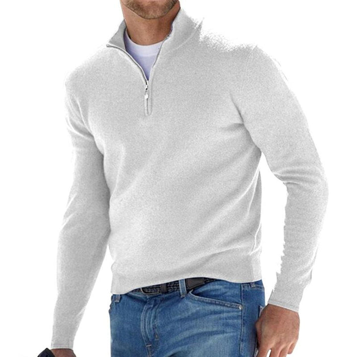 Herrenpullover Mit Halbem Reißverschluss, Bequemer Regular Fit, Moderner Strickpullover Für Männer 3