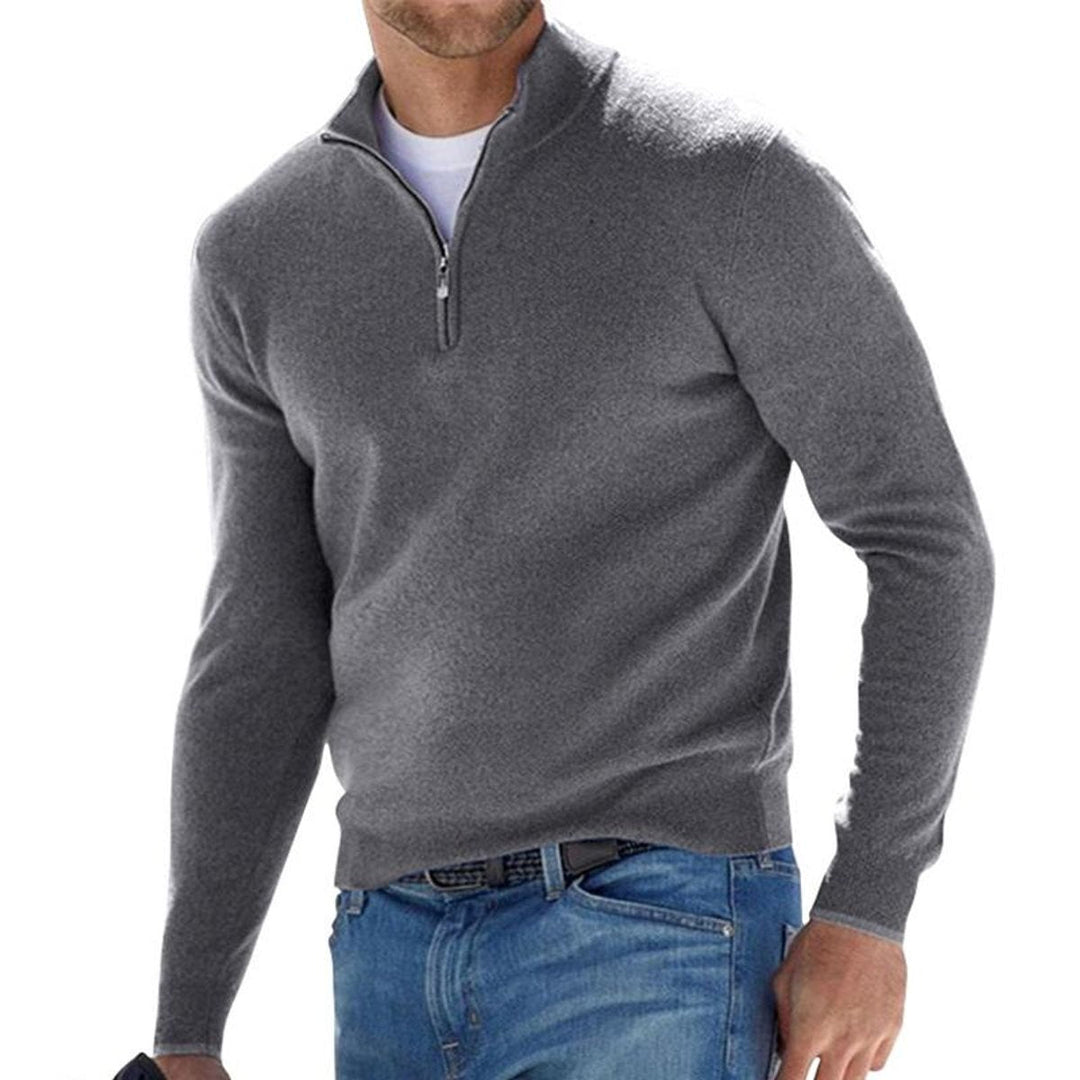 Herrenpullover Mit Halbem Reißverschluss, Bequemer Regular Fit, Moderner Strickpullover Für Männer 4