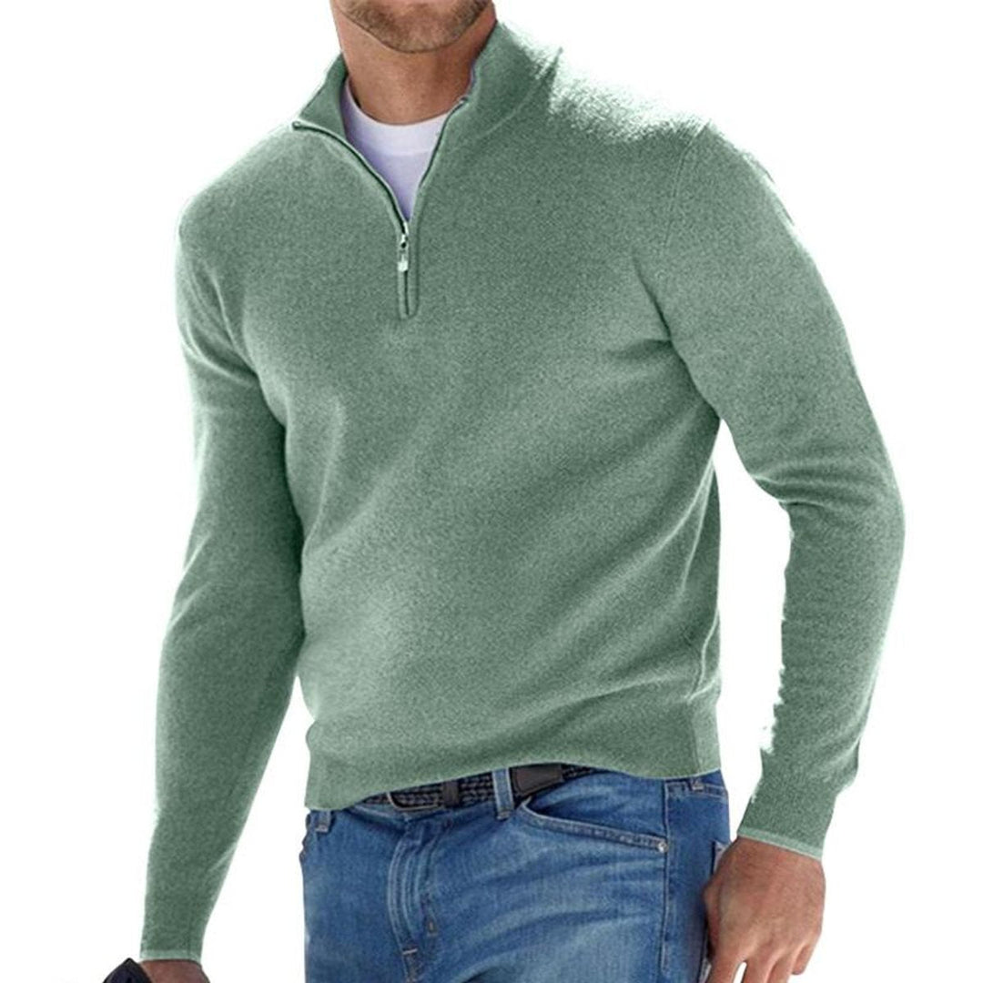 Herrenpullover Mit Halbem Reißverschluss, Bequemer Regular Fit, Moderner Strickpullover Für Männer 5