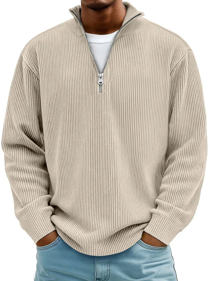 Herrenpullover Mit Half-Zip Stehkragen, Lockerer Schnitt, Moderner Stil Für Freizeit Und Alltag 6