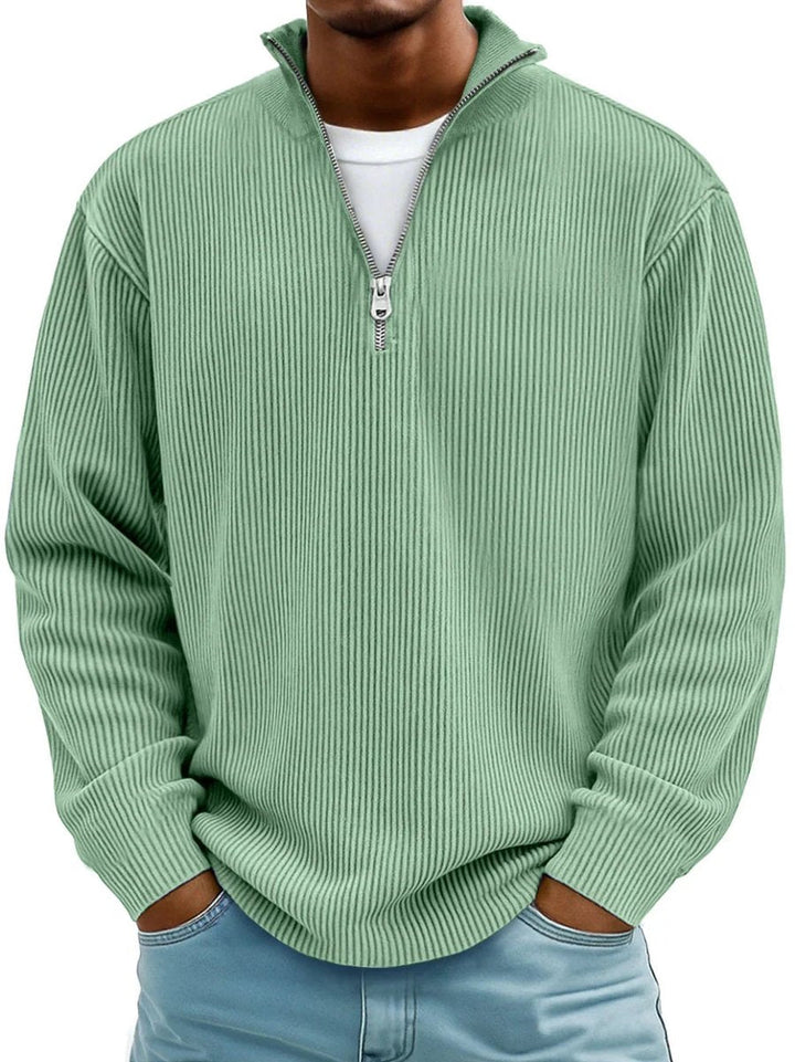 Herrenpullover Mit Half-Zip Stehkragen, Lockerer Schnitt, Moderner Stil Für Freizeit Und Alltag 7