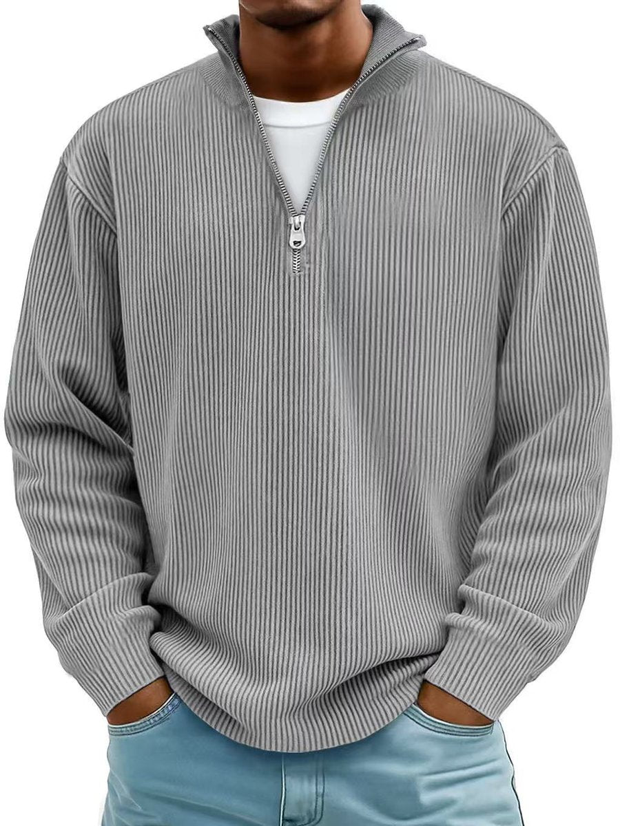 Herrenpullover Mit Half-Zip Stehkragen, Lockerer Schnitt, Moderner Stil Für Freizeit Und Alltag 9