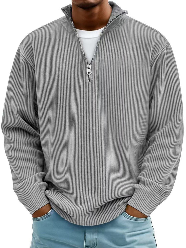 Herrenpullover Mit Half-Zip Stehkragen, Lockerer Schnitt, Moderner Stil Für Freizeit Und Alltag 9