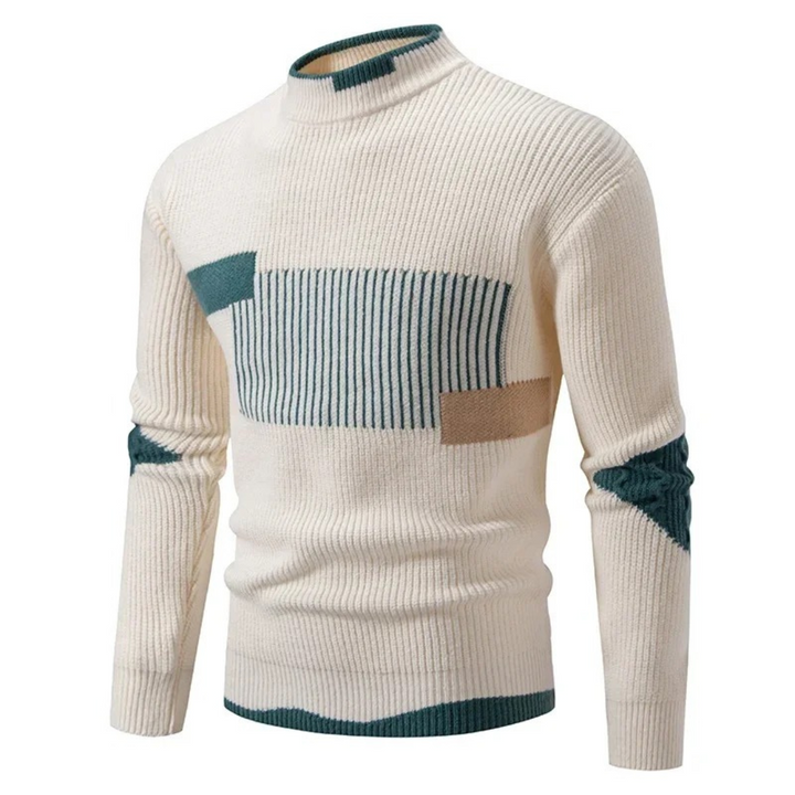 Herrenpullover Mit Modernem Geometrischem Muster – Stilvoller Langarm-Pullover Für Komfort An Kühlen Tagen 0