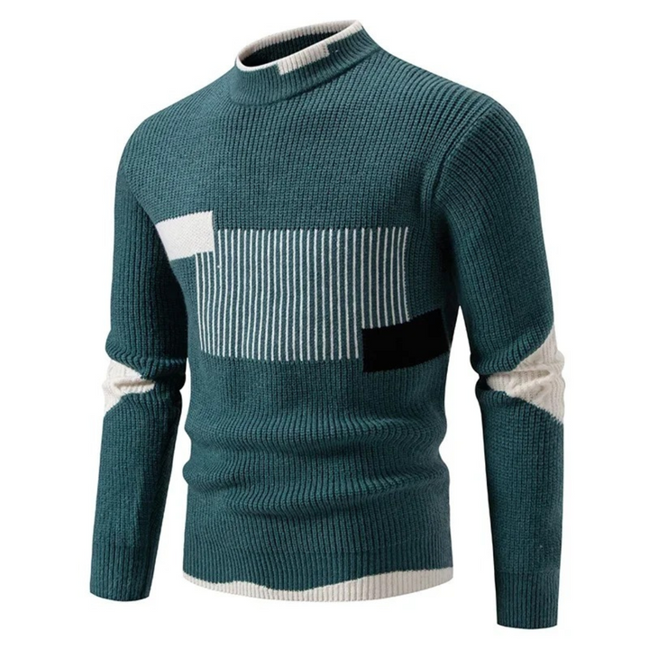 Herrenpullover Mit Modernem Geometrischem Muster – Stilvoller Langarm-Pullover Für Komfort An Kühlen Tagen 2