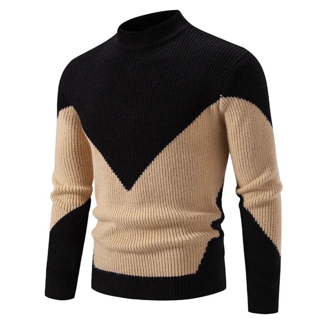 Herrenpullover Mit Modernem Geometrischem Muster – Stilvoller Langarm-Pullover Für Komfort An Kühlen Tagen 4