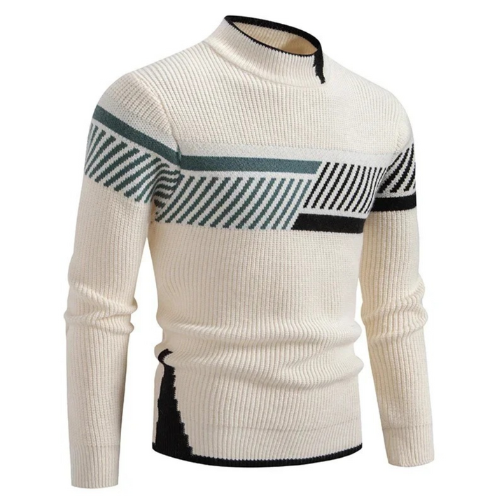 Herrenpullover Mit Modernem Geometrischem Muster – Stilvoller Langarm-Pullover Für Komfort An Kühlen Tagen 6