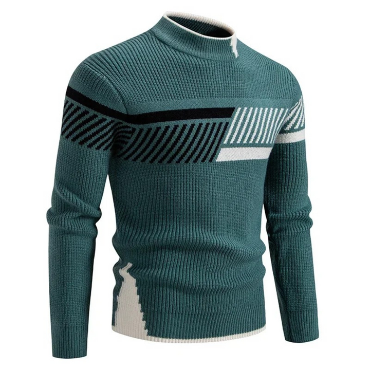 Herrenpullover Mit Modernem Geometrischem Muster – Stilvoller Langarm-Pullover Für Komfort An Kühlen Tagen 8