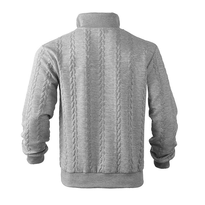 Herrenpullover Zopfstrick mit Stehkragen und Viertelreißverschluss – Eleganter Gant Pullover Herren für Freizeit und Büro 2