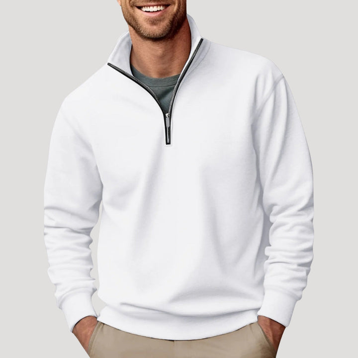 Herrenpullover mit Viertelreißverschluss – Klassischer Freizeitpullover für Komfort und Stil 0