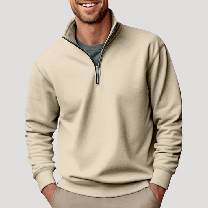 Herrenpullover mit Viertelreißverschluss – Klassischer Freizeitpullover für Komfort und Stil 1