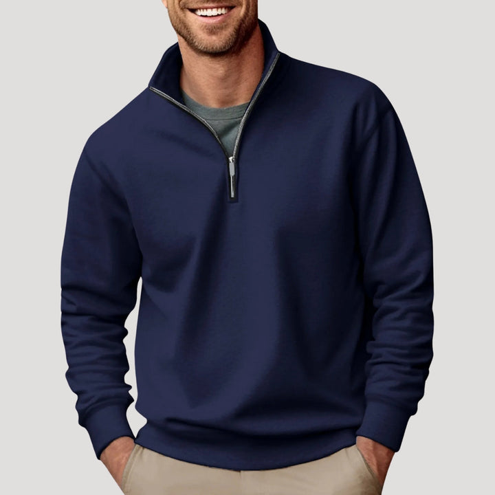 Herrenpullover mit Viertelreißverschluss – Klassischer Freizeitpullover für Komfort und Stil 2