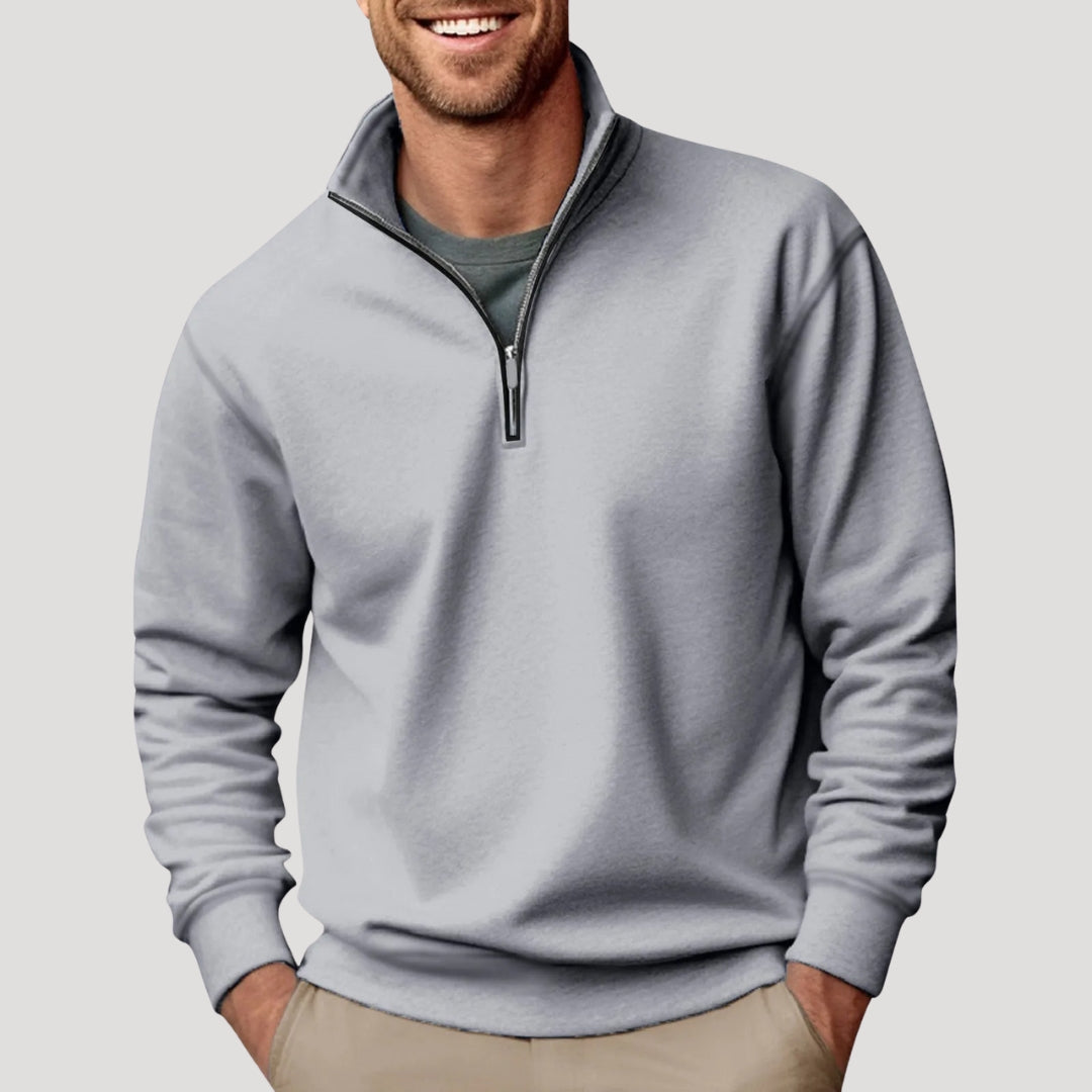 Herrenpullover mit Viertelreißverschluss – Klassischer Freizeitpullover für Komfort und Stil 3