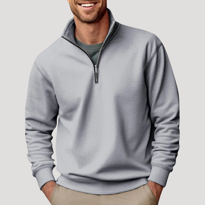 Herrenpullover mit Viertelreißverschluss – Klassischer Freizeitpullover für Komfort und Stil 3