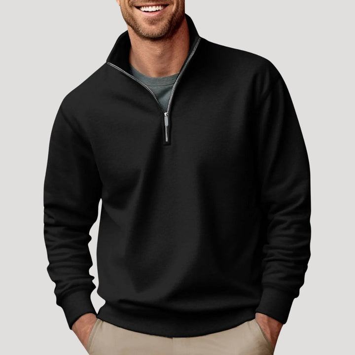 Herrenpullover mit Viertelreißverschluss – Klassischer Freizeitpullover für Komfort und Stil 4