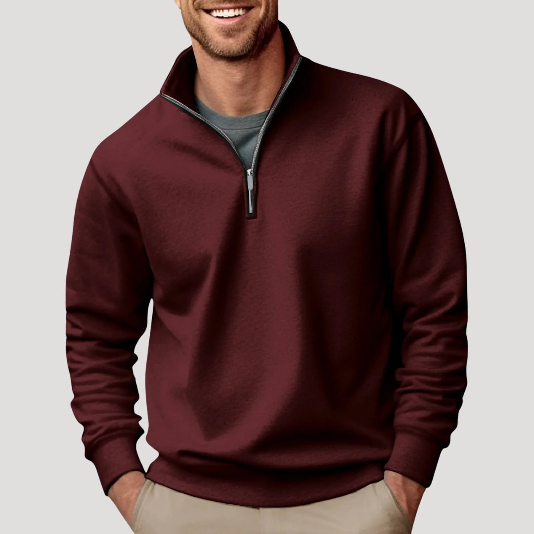 Herrenpullover mit Viertelreißverschluss – Klassischer Freizeitpullover für Komfort und Stil 6