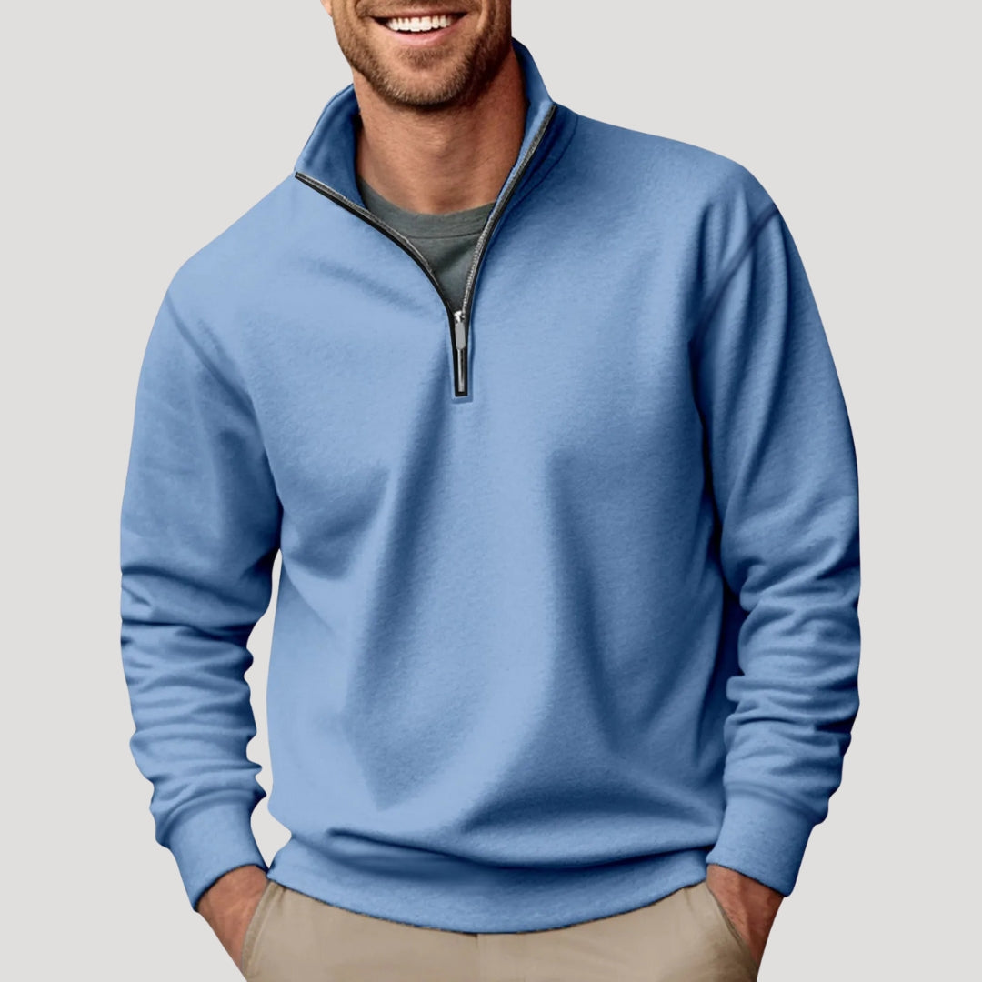 Herrenpullover mit Viertelreißverschluss – Klassischer Freizeitpullover für Komfort und Stil 7