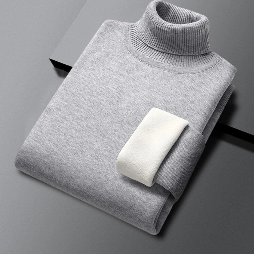 Herrers strikket sweater med rullekrave | Langærmet 1