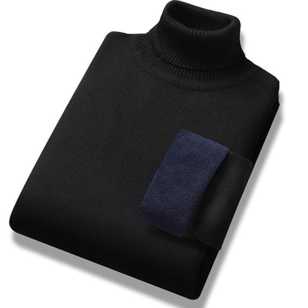 Herrers strikket sweater med rullekrave | Langærmet 4