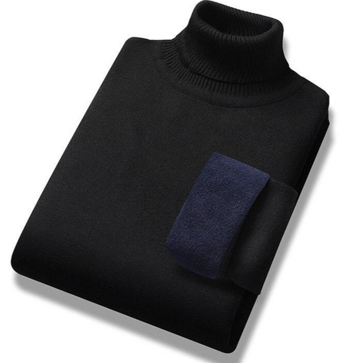 Herrers strikket sweater med rullekrave | Langærmet 4