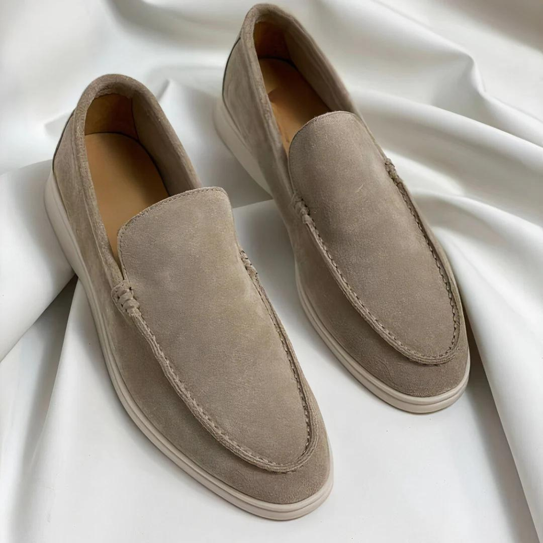 Herreslip-on loafers Komfortable memory foam læderblanding 16