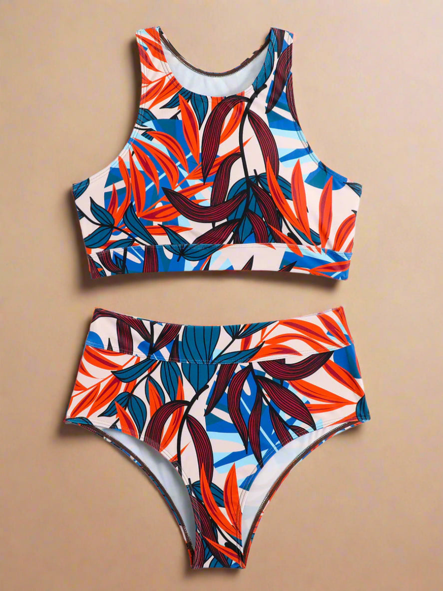Højtaljet Badedragt Dame - Komfortabel Sportsbikini til Strandaktiviteter og Badetøj 5