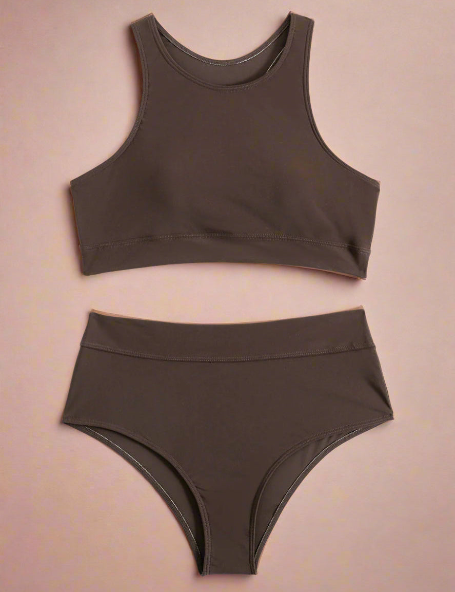 Højtaljet Badedragt Dame - Komfortabel Sportsbikini til Strandaktiviteter og Badetøj 8
