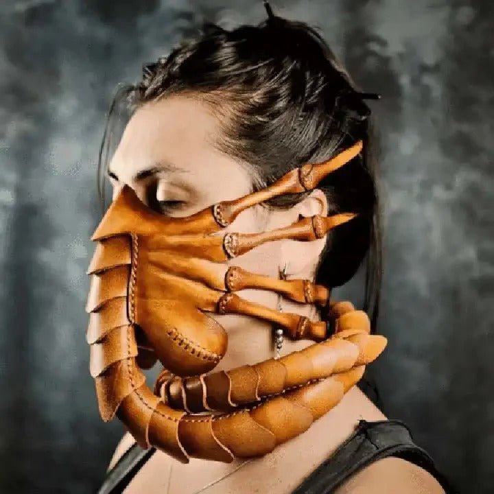 Horror gummi skræmmende halvansigt insektmaske - Halloween Alien ansigtskrammer kostume skorpionmaske fest cosplay rekvisitter 0