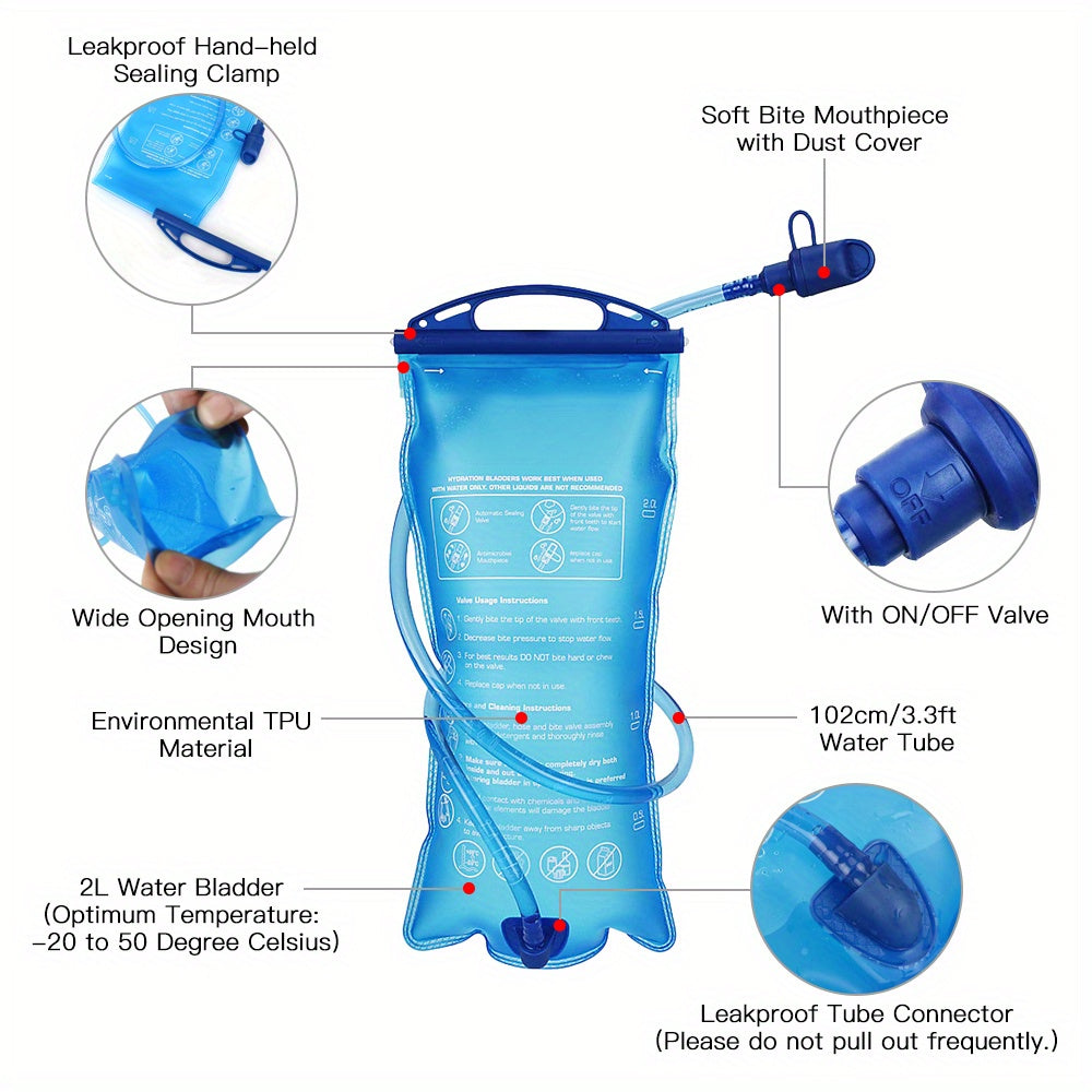 HydroPack Letvægts Hydreringsrygsæk - 2L Vandbeholder til Løb, Cykling og Vandreture 5