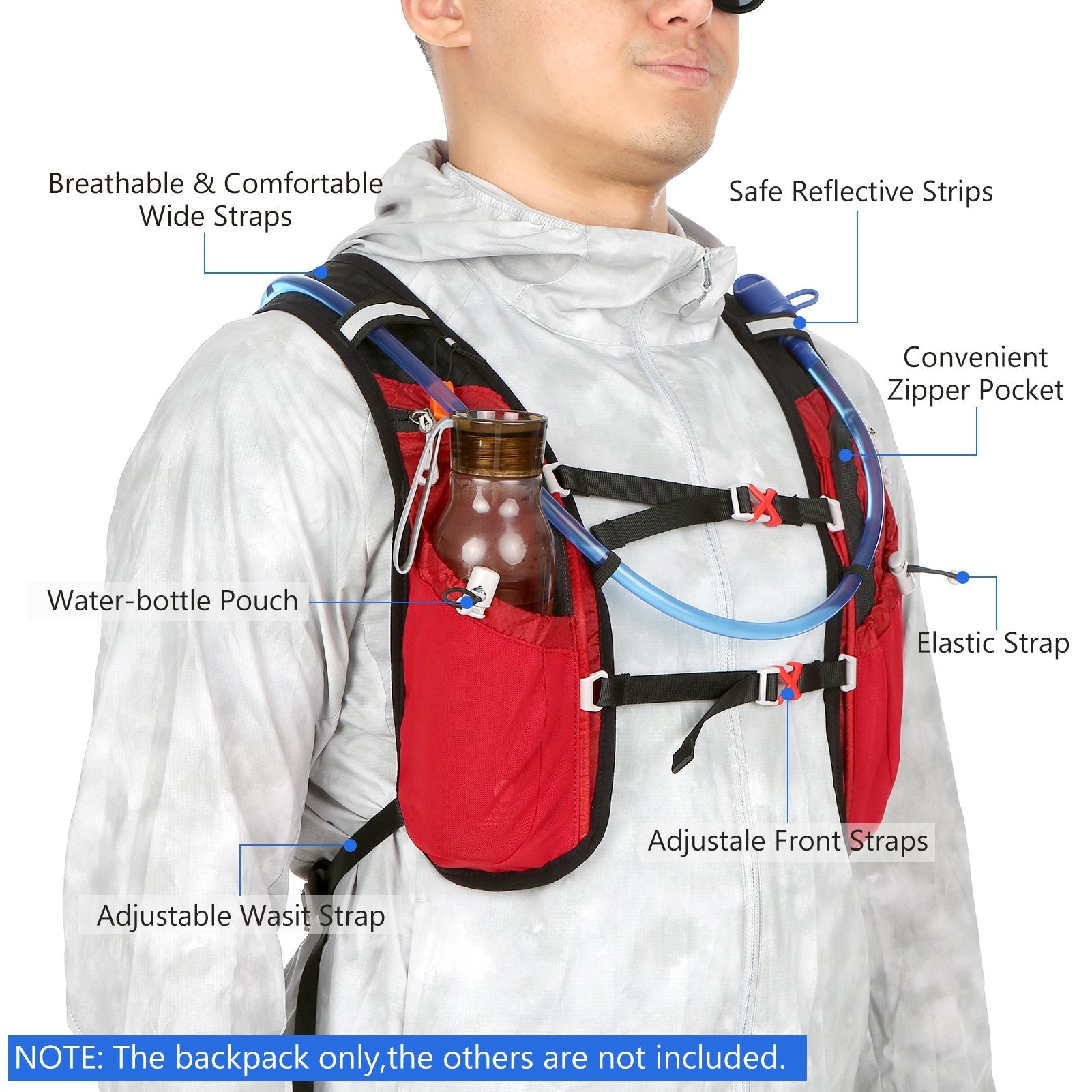 HydroPack Letvægts Hydreringsrygsæk - 2L Vandbeholder til Løb, Cykling og Vandreture 6