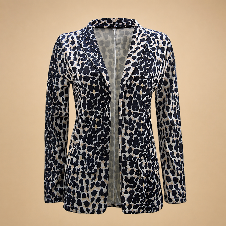 Dame Løs Pasform Blazer Alsidig Leopard Print