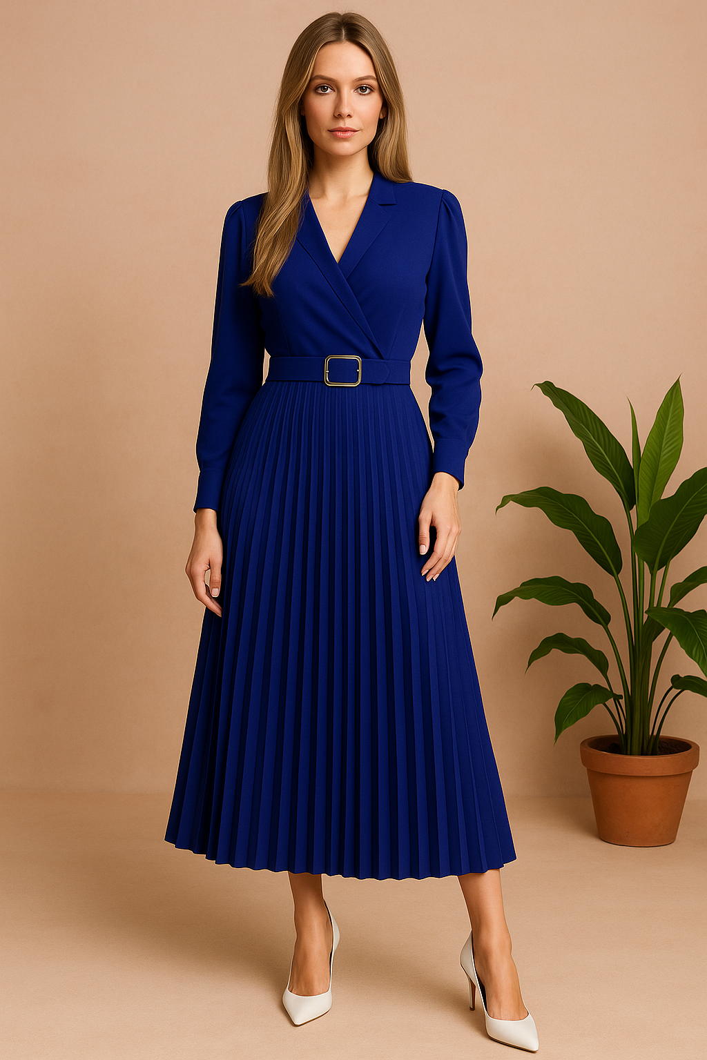 Isabela| Elegant knælang kjole i plus size til foråret 3