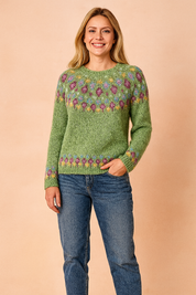 Izabela | Sweater med et farverigt mønster på toppen 0