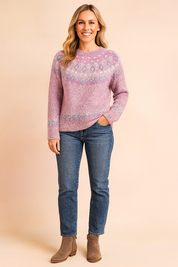 Izabela | Sweater med et farverigt mønster på toppen 1