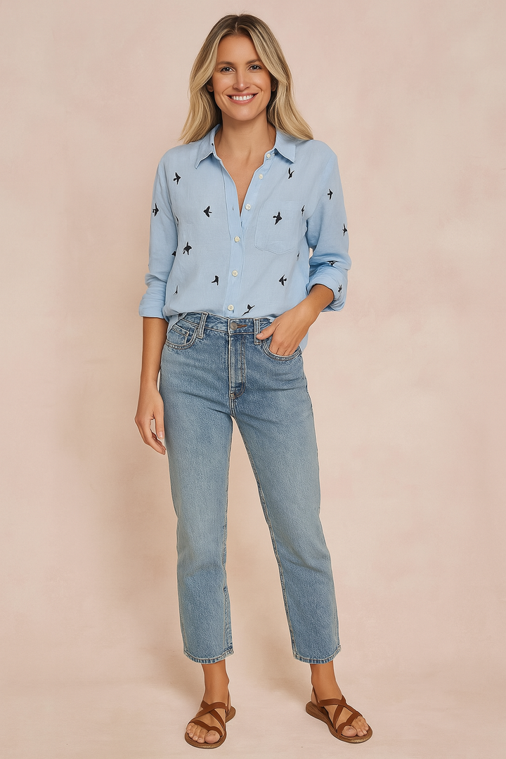 JENNIFER | Klassisk skjortebluse med en afslappet stil 0