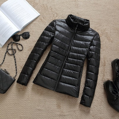 Jacke Damen Glänzend Kurz Winterjacke Modisch Warm für Urbane Outfits 0