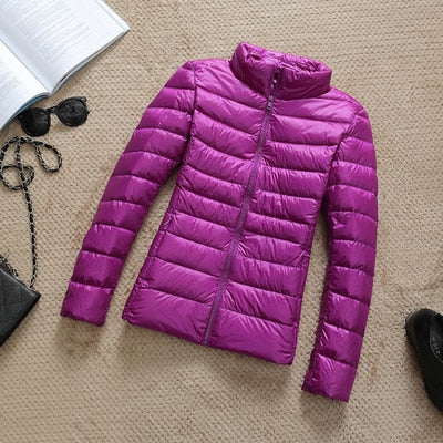 Jacke Damen Glänzend Kurz Winterjacke Modisch Warm für Urbane Outfits 10