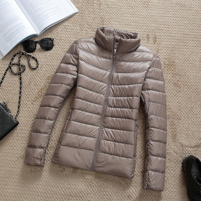 Jacke Damen Glänzend Kurz Winterjacke Modisch Warm für Urbane Outfits 15