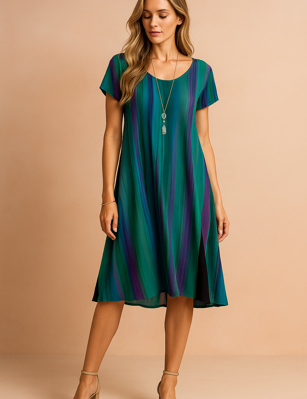 Jenny | Flagrende boho-kjole med gradueringseffekt 0