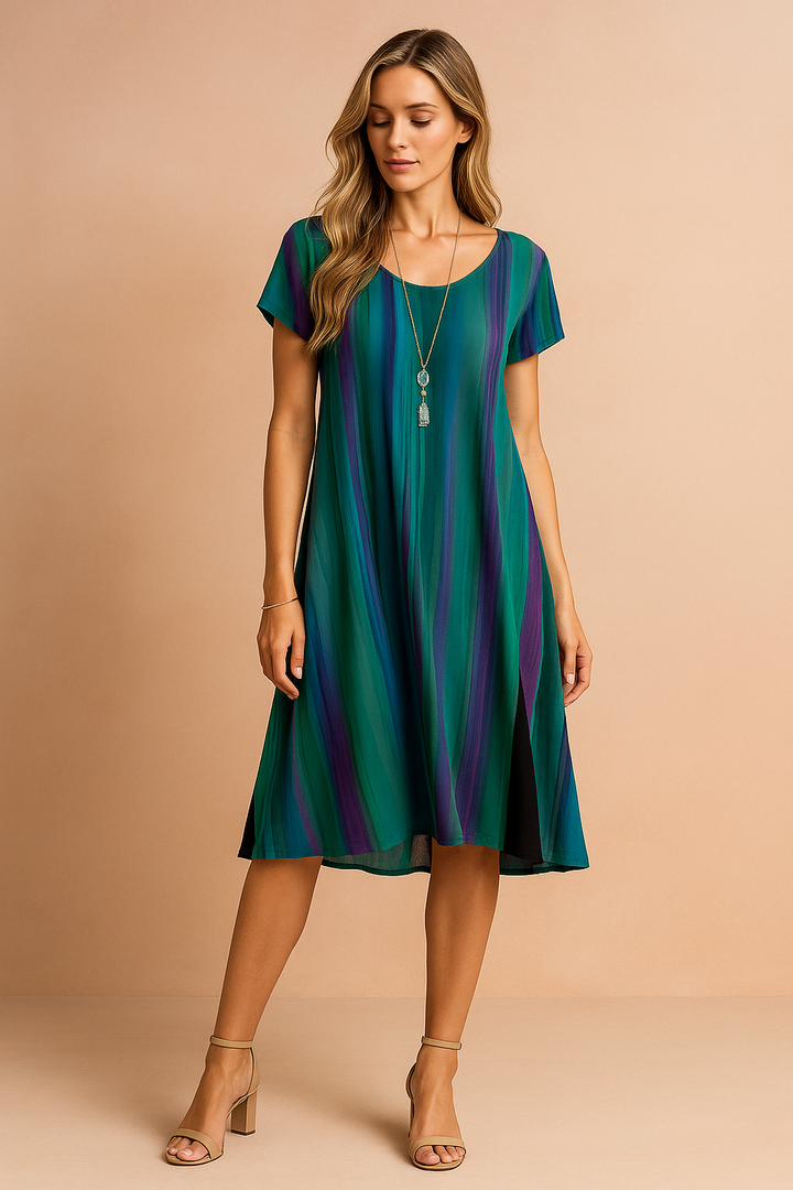 Jenny | Flagrende boho-kjole med gradueringseffekt 0