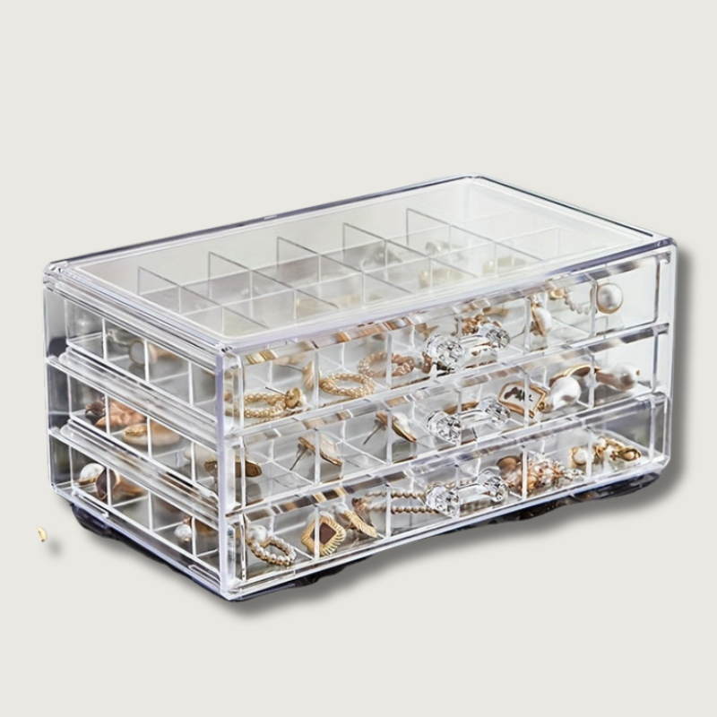 JewelVault - 3-lags ring- og øreringe-organisator 1