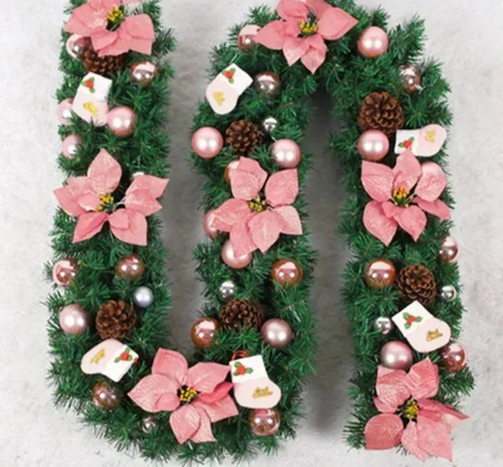 Juleguirlande | Elegant rattanbanner med varm LED-belysning 5