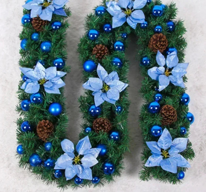 Juleguirlande | Elegant rattanbanner med varm LED-belysning 7