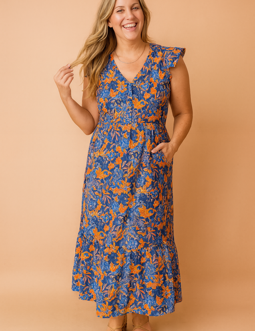 Julia | Flagrende kjole med blomsterprint 0