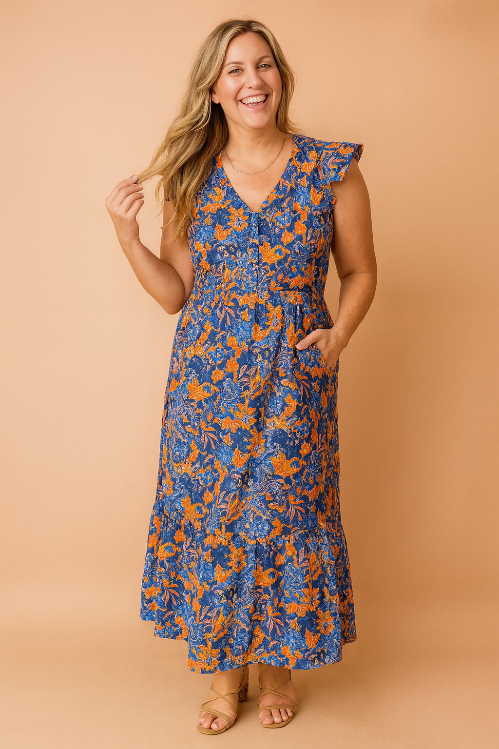 Julia | Flagrende kjole med blomsterprint 0