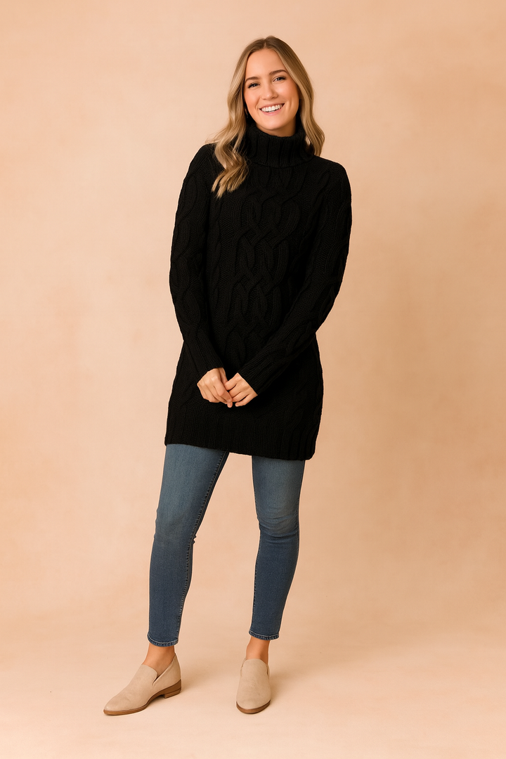 Karolina | Kabelstrikket rullekravetrøje 2