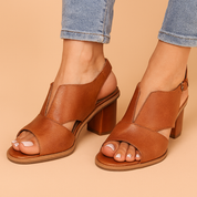 Kinga | Pumps med åben tå og blokhæl 3