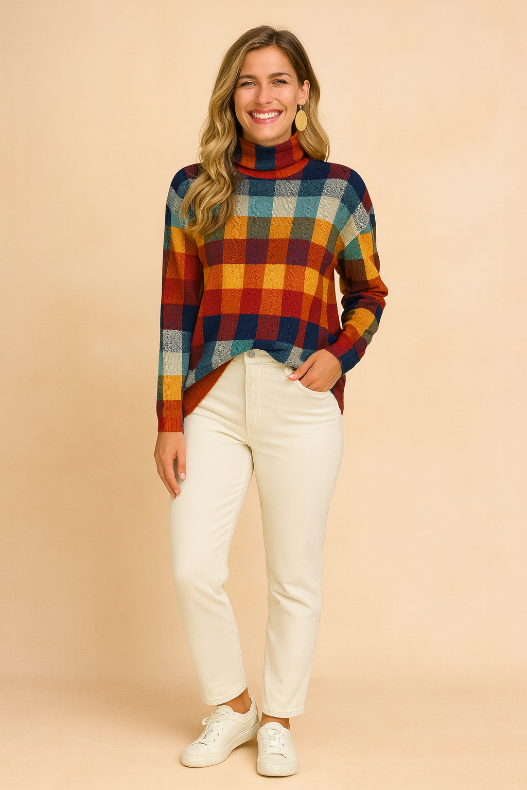 Klara | Farverig ternet sweater 1