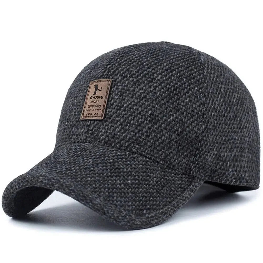 Klassische Wintermütze mit Ohrenschutz und Snapback-Design 0