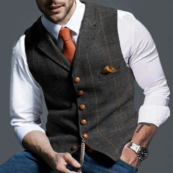 Klassisk vintage vest til mænd | Reverskrave 3